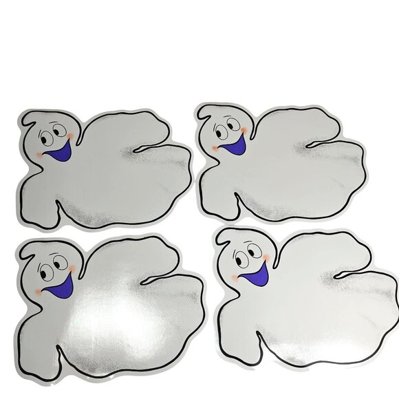 Set Of 4 Vintage Halloween Ghost Placemats Unused - Picture 1 of 5